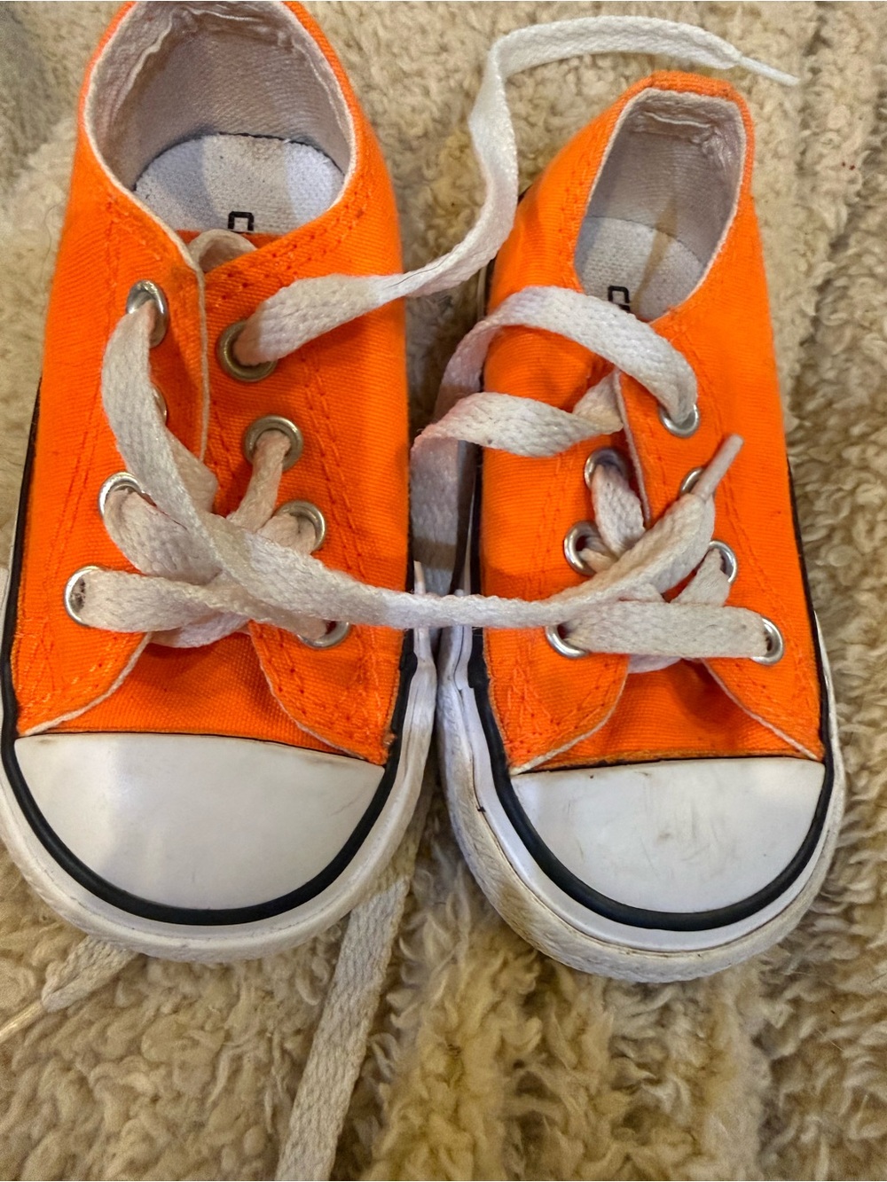Converse Kids Orange Canvas Low-Top Sneakers